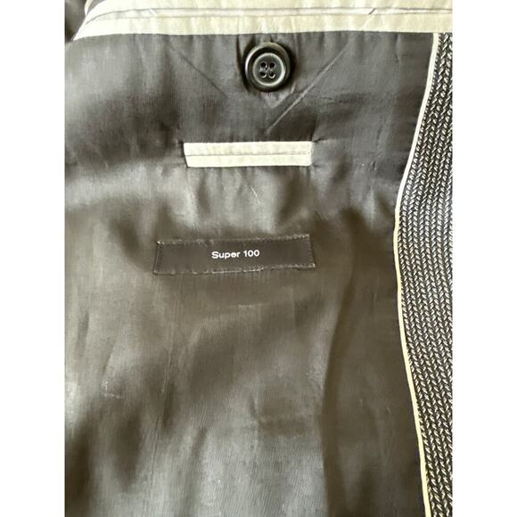 BOSS Men’s Sport Coat Blazer 40L Gray/Black Wool Blend Two Button Jacket - Picture 8 of 11